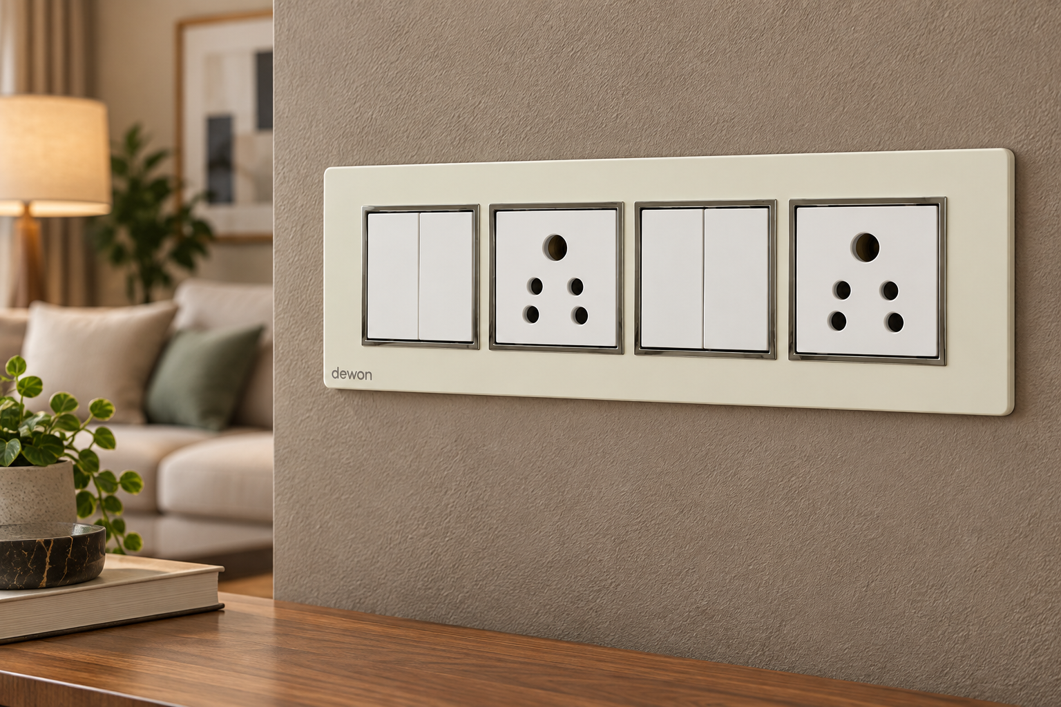 Dewon Electric SilverLine 8 Module Plate - white